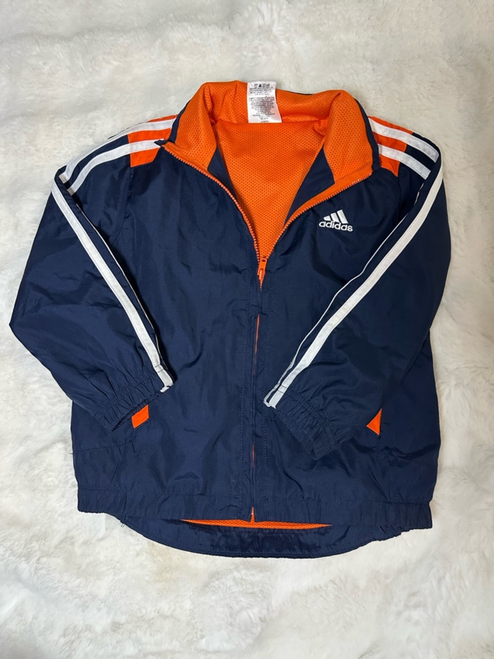 adidas Navy and Orange Kids Track Jacket